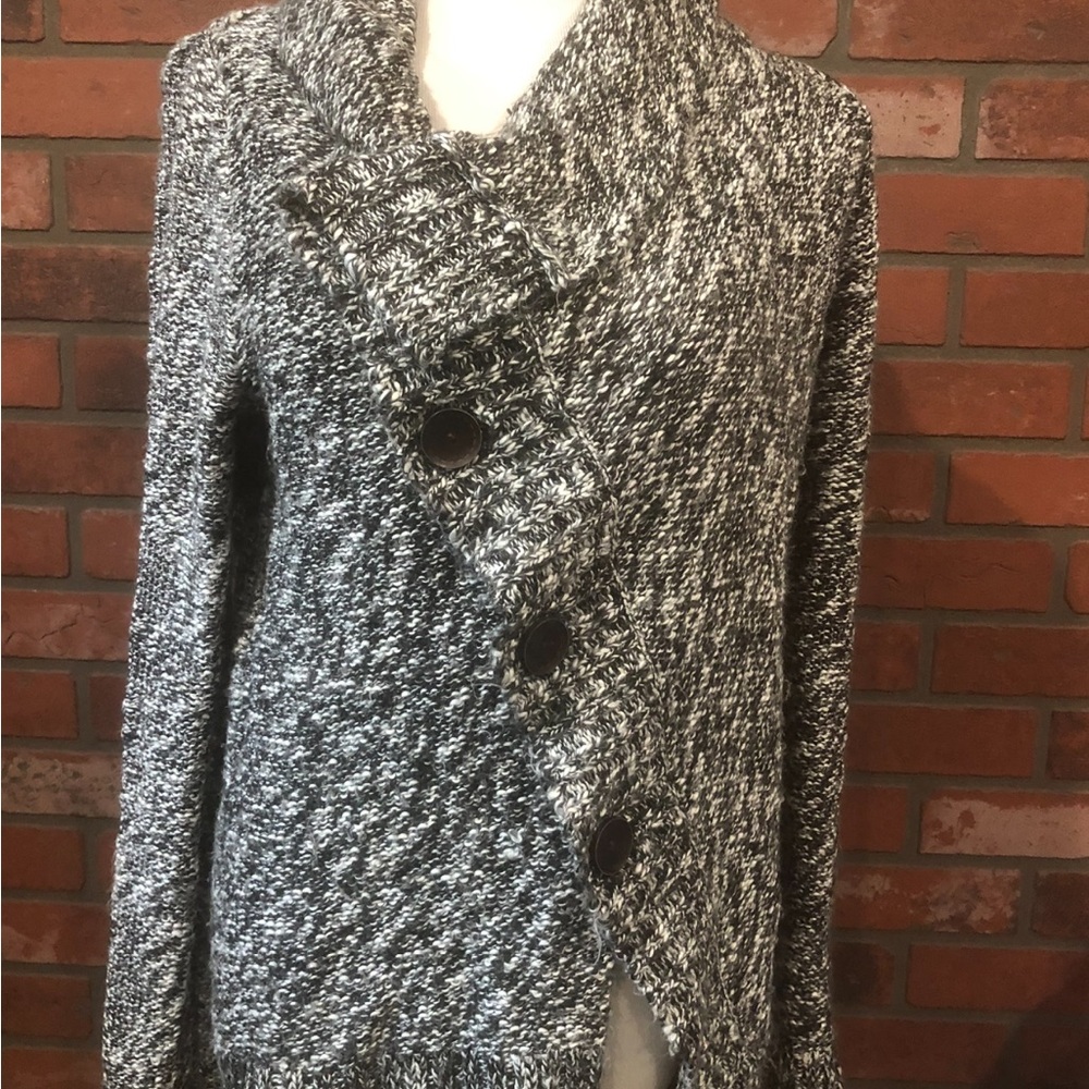 Element Size Large Black and White Women's Cardigan Sweater